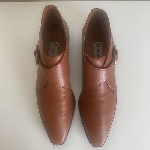 Etienne Aigner Vintage Women’s Monk Strap Leather Ankle Boots Size 8.5 Brown - Picture 8 of 16